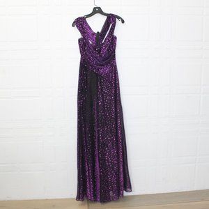 TALBOT RUNHOF Metallic Evening Gown Dress Size 10